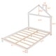 preview thumbnail 48 of 70, Wooden Platform Bed with Wood Slat Support, Modern Solid Wood Kids Bed Frame with House-shaped Headboard, No Box Spring Needed