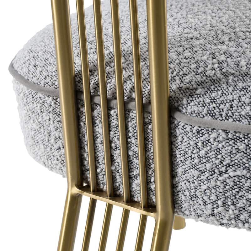Modrest Kasem Modern Grey Fabric & Gold Dining Chair