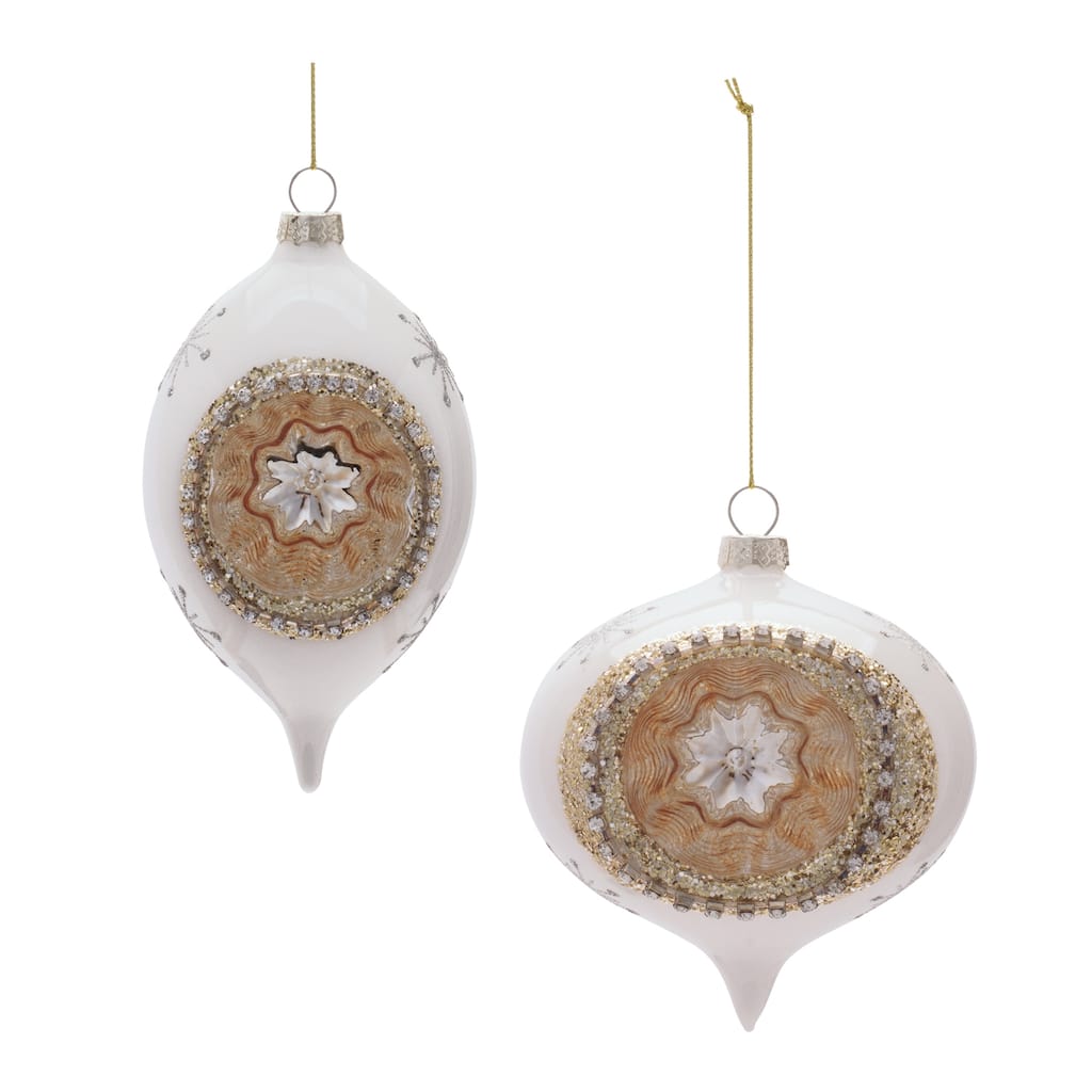 Glass Reflector Ornament Set of 6