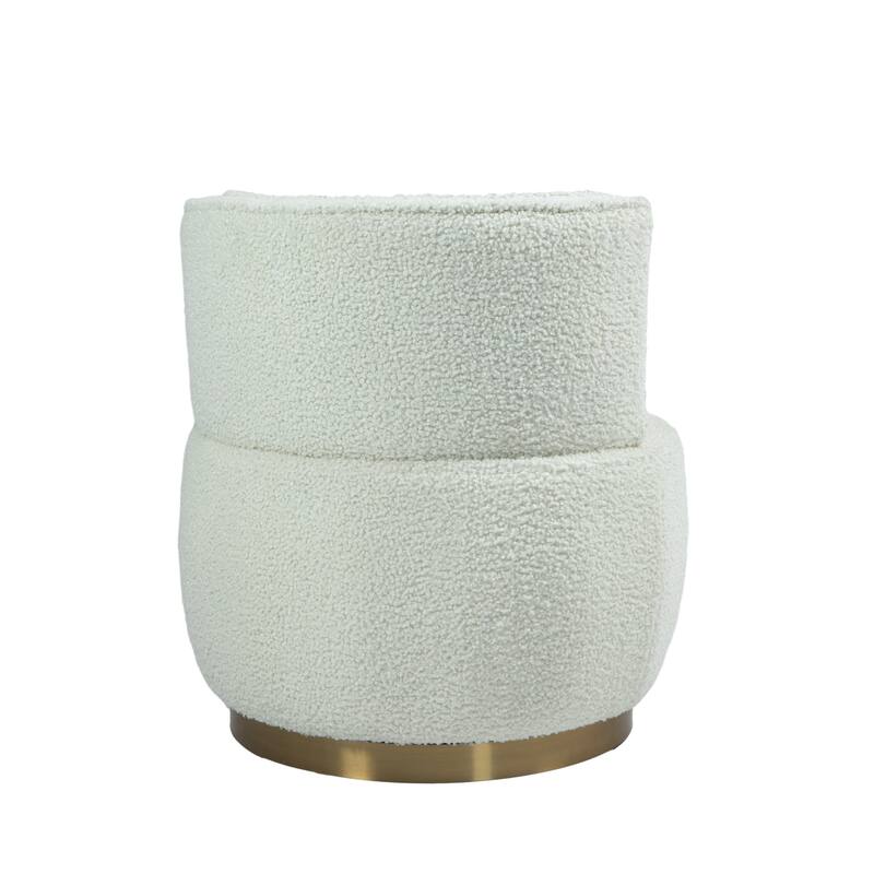 360 Degree Swivel Cuddle Barrel Accent Sofa Chairs, Round Armchairs with Wide Upholstered, Teddy Fabric Chair