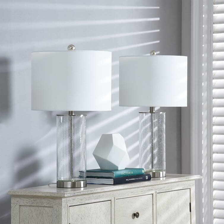 23.75" Clear Glass Table Lamp Set (Set of 2) - 13*13*23.75