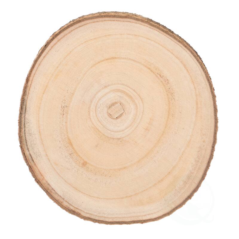 Home Decor Natural Wooden Bark Slice Tray Large Rustic Table Charger Centerpiece, Set of 4