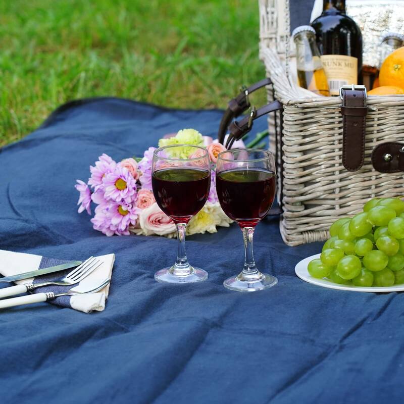 Picnic Basket Sets for 2 Persons with Insulation Cooler,Waterproof Picnic Blanket, Tableware for Family,Party,Outdoor