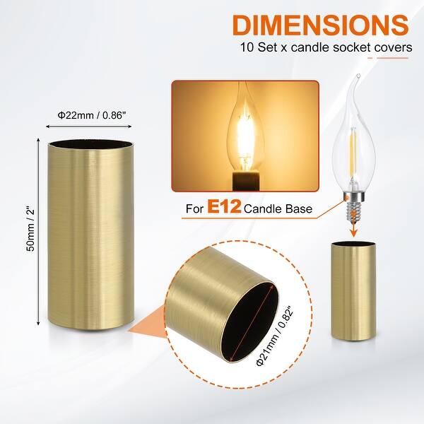 dimension image slide 20 of 102, Metal Chandelier Socket Sleeves Insulation Heat Shrinkable