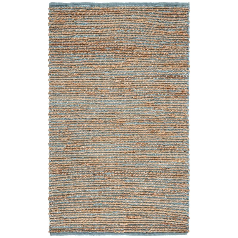 SAFAVIEH Handmade Cape Orania Cod Jute & Cotton Rug - 3' x 5' - Blue/Natural