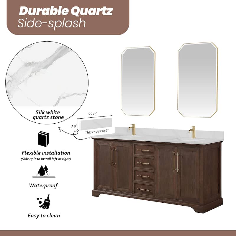 Tokyo Bath Vanity with Quartz Stone Top without Mirror