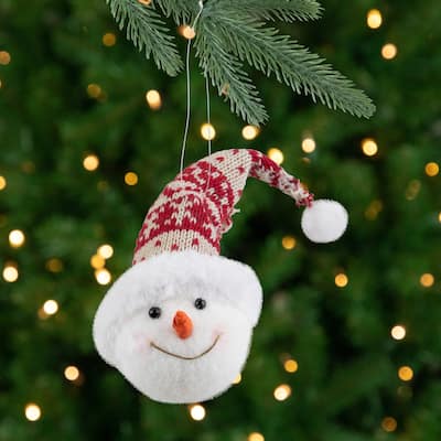 Snowman with Winter Hat Christmas Ornament - 7"