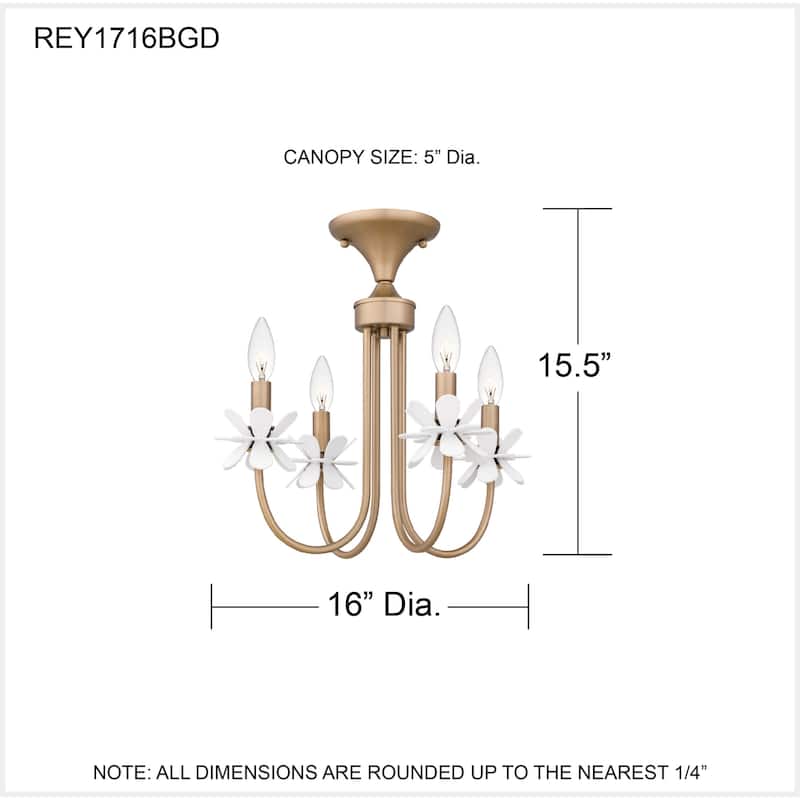 Remy 4-Light Bronze Gold Semi-Flush Mount