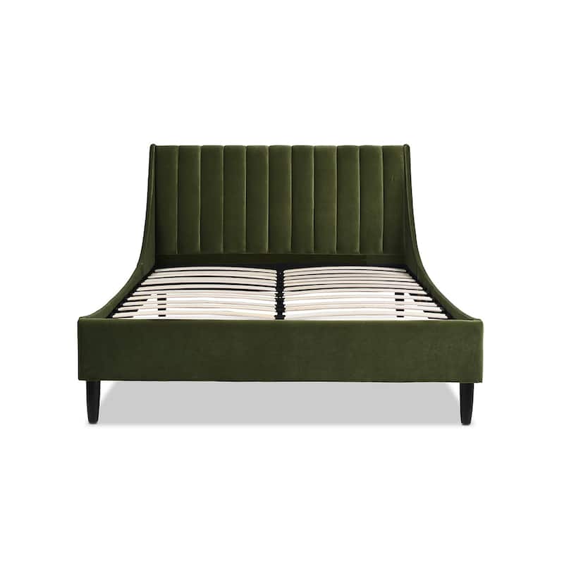 Willow Performance Velvet Channel Tufted Platform Bed
