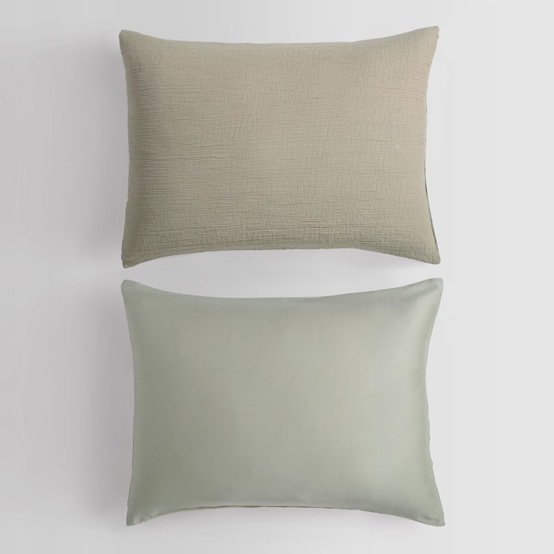 Calvin Klein Washed Texture Solid Cotton Duvet Cover Set