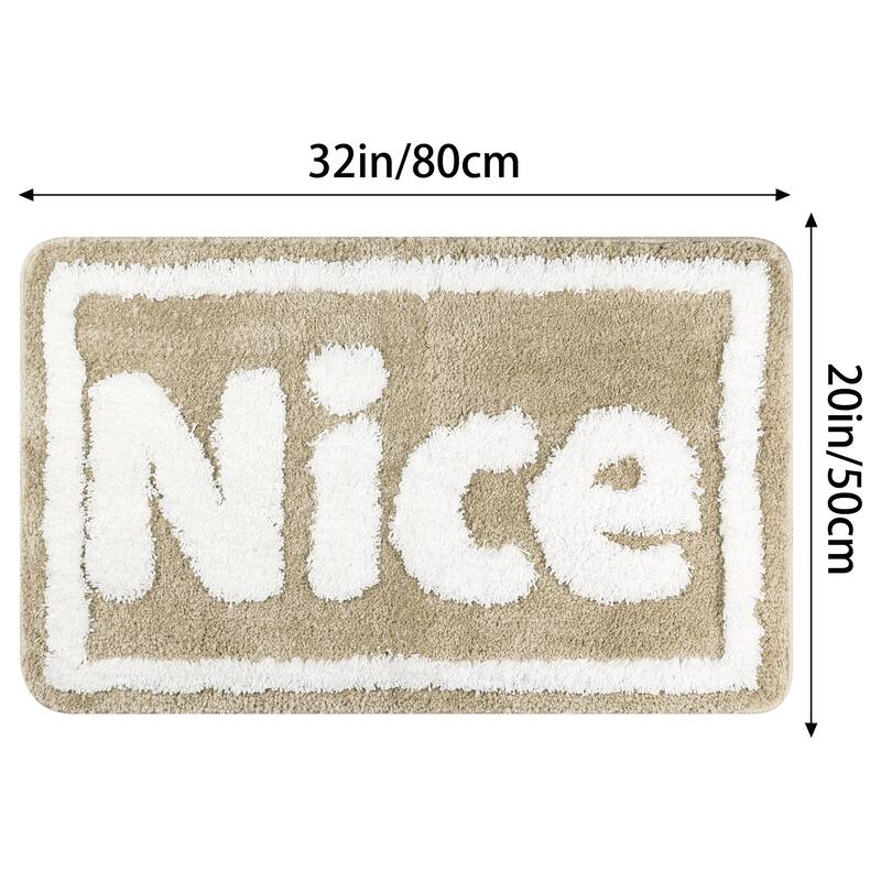 Plush Non-slip Bathroom Letter Rug, Soft Absorbent Bath Mat for Bathroom, Floor, Tub, Shower Room