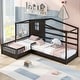preview thumbnail 1 of 29, Nestfair Twin Size House Bed with Fence and Slatted Frame Espresso