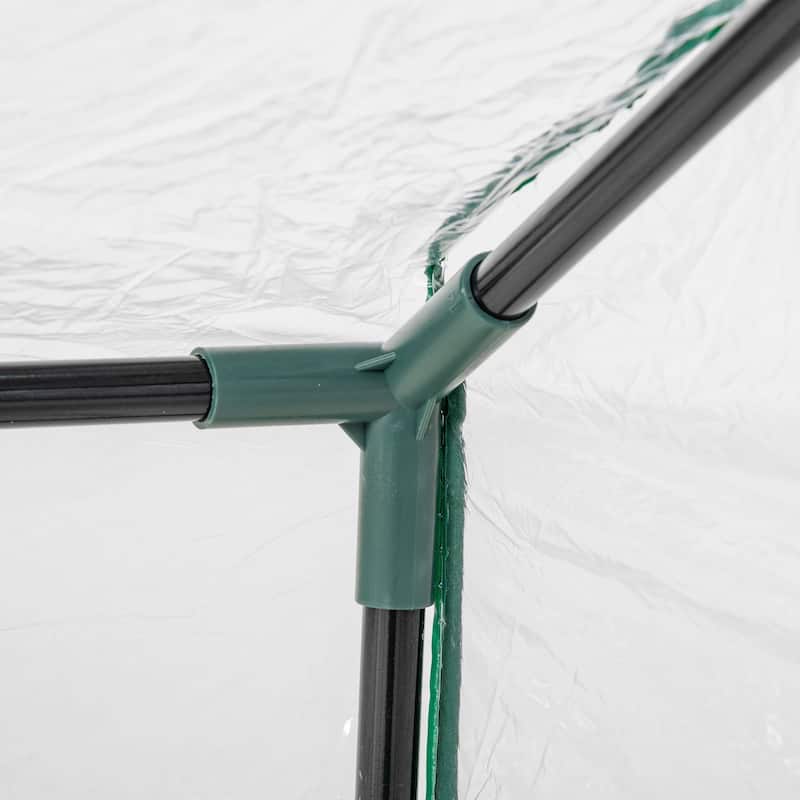 Outsunny 4' x 2' x 2' Portable Mini Greenhouse, Small Greenhouse with PVC Cover, Roll-up Zippered Windows for Indoor