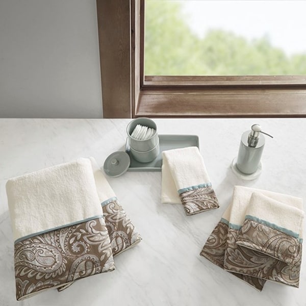 Madison Park Aubrey 100% Cotton 6 Piece Quick Dry Jacquard Towel