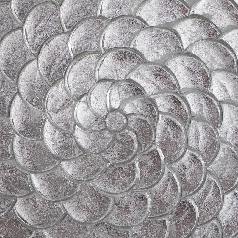 Wood Plate Carved Radial Home Wall Decor - Gold or Silver - Roche River Decor