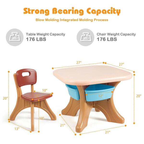 Kid-Friendly Activity Table & Chair Set with Built-in Storage for Creative Play