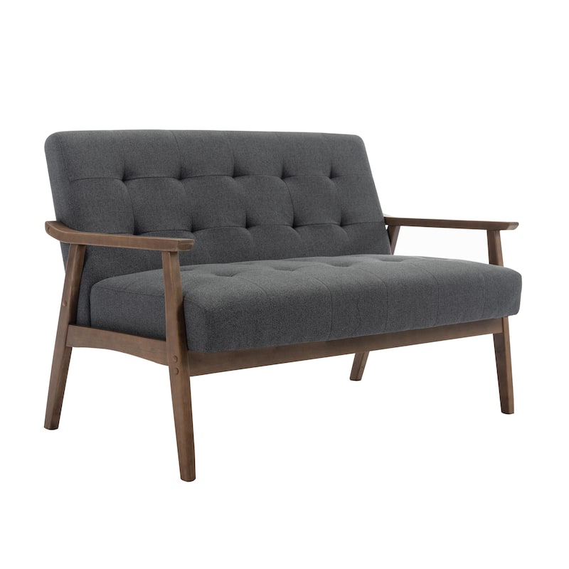 Porthos Home Mabel Fabric Loveseat Small Couch Sofa with Rubberwood Legs