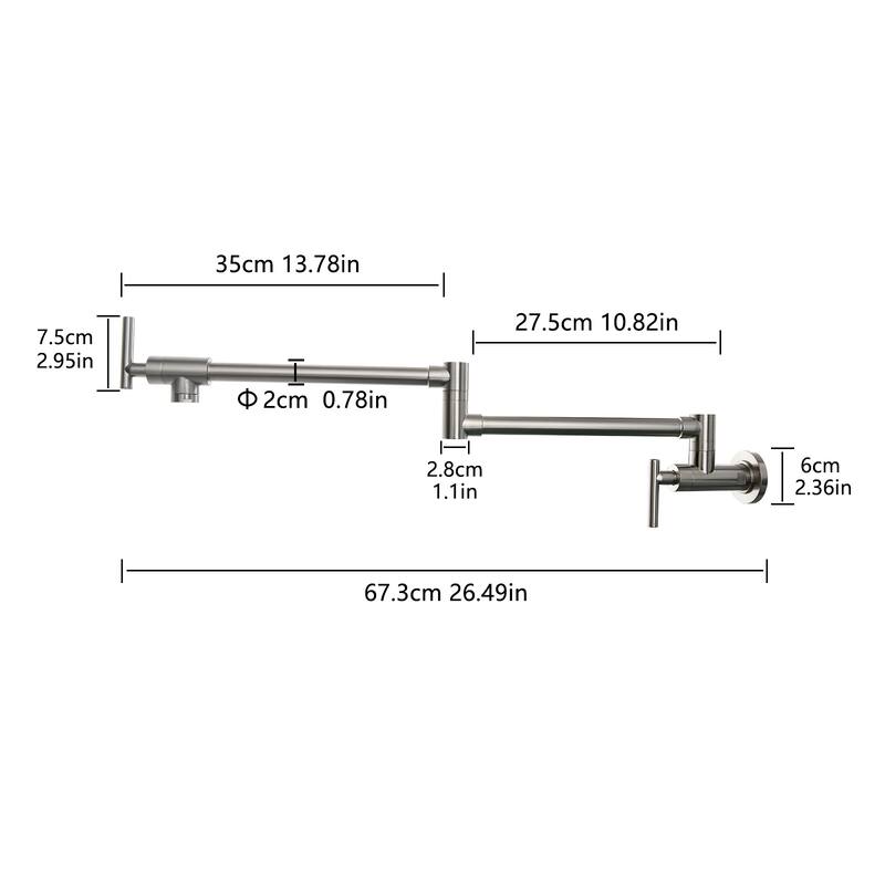 Wall-Mount Commercial Kitchen Folding Faucet Pot Filler Faucet