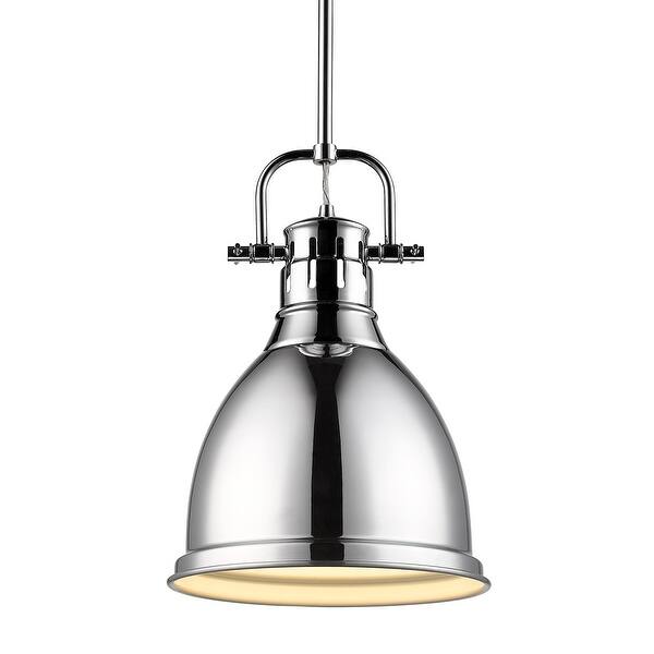 slide 2 of 2, Yep by Golden Lighting Duncan 1-light 9in Rod Hung Pendant in Chrome