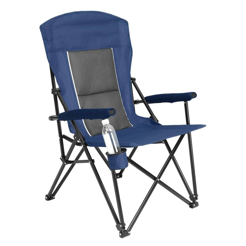 High Back Heavy Duty Lawn Chair Support 250LBS, Portable Collapsible Chair with Cup Holder