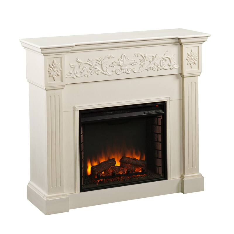 SEI Furniture Zitkala Ivory Electric Fireplace