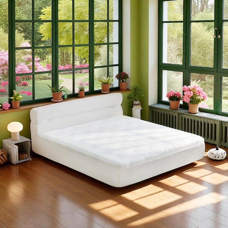Compressed Integrated Bed in a Box, All-in-One Frame & Mattress, Cooling Hybrid, No-Assembly, Full/Queen/King