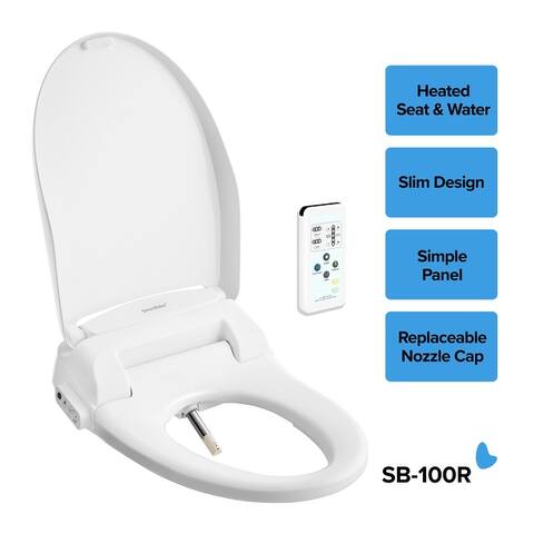 SmartBidet SB-100R Electric Bidet Toilet Seat for Most Elongated Toilet