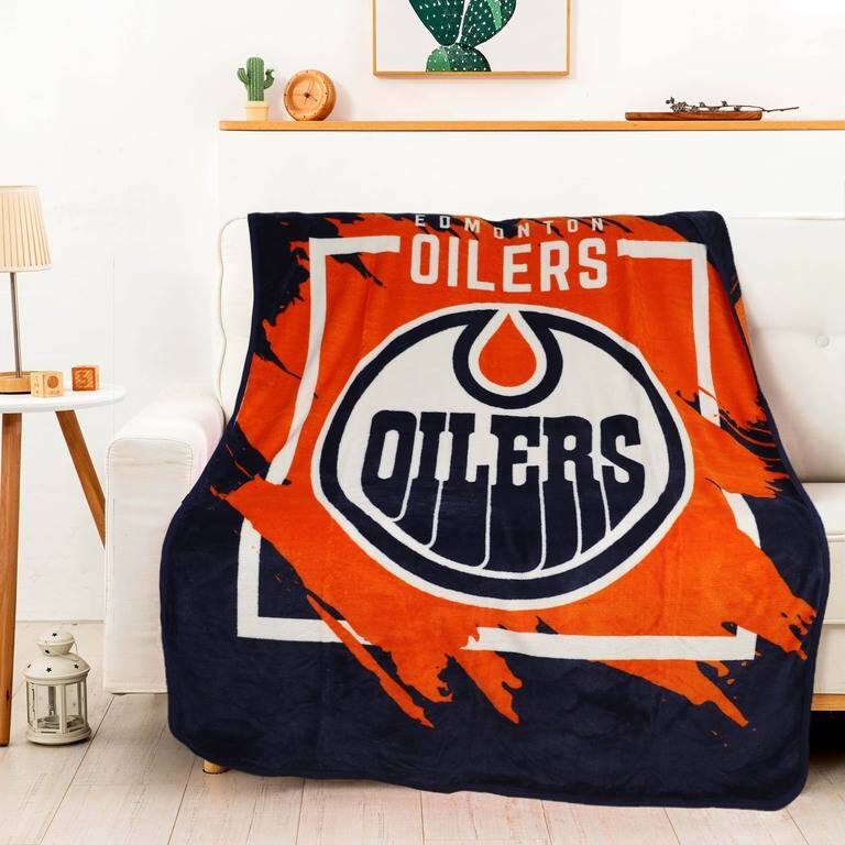 NHL Edmonton Oilers Dimensional Micro Raschel Throw Blanket