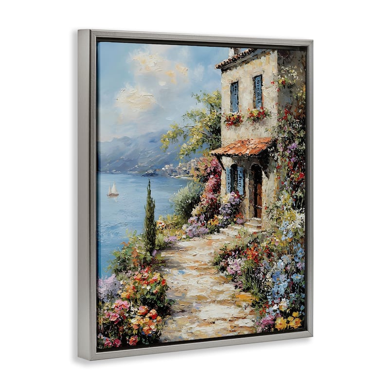 Stupell Seaside Cottage Architecture Framed Floater Canvas Wall Art Design By Franklyn Gregory