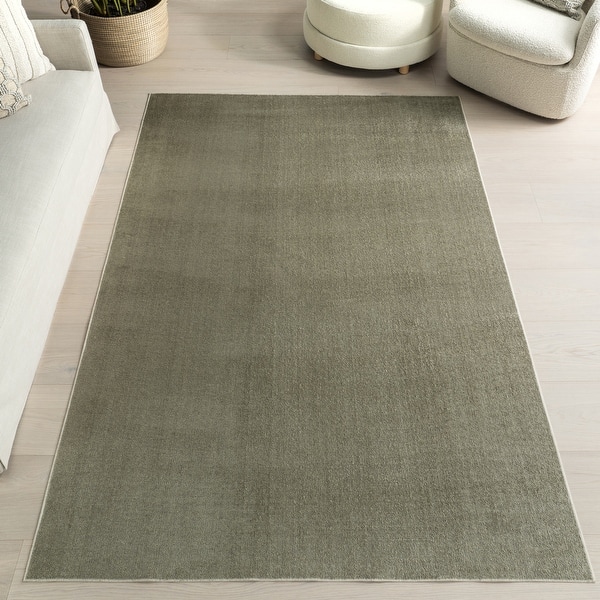 slide 2 of 61, Nuloom Argelia Solid Machine Washable Area Rug 6' 7" x 9' - Sage Green - Rectangle