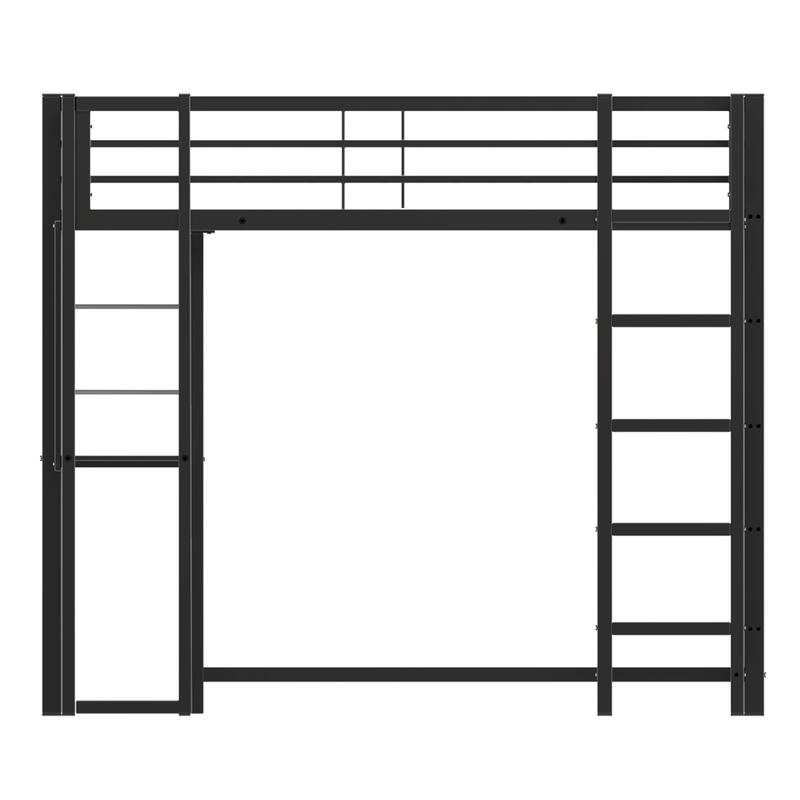 Twin Size Metal Loft Bed with Integrated Desk and Storage, Study & Sleep Space-Saving Solution