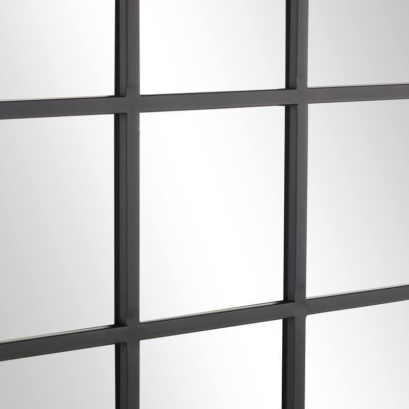 Black Metal Window Pane Inspired Room Floor Mirror