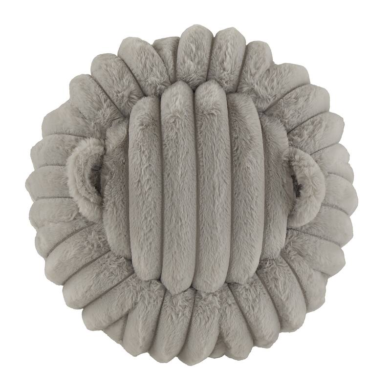 Yerba Plush Furry Channel Fabric Storage Ottoman by iNSPIRE Q Modern