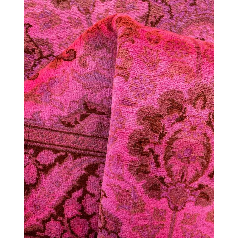 Fine Vibrance, One-of-a-Kind Hand-Knotted Runner Rug - Pink, 2' 7" x 13' 10" - 2' 7" x 13' 10"