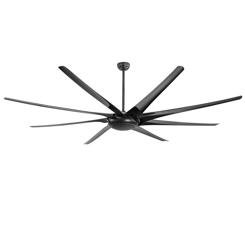 Large 100-inch 8-Blade Matte Black Ceiling Fan with Remote,No Light