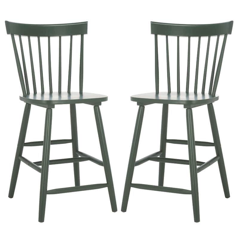 SAFAVIEH Biddie 24-inch Spindle Farmhouse Counter Stool (Set of 2) - 20" W x 21" D x 39" H - 20"W x 21"D x 39"H