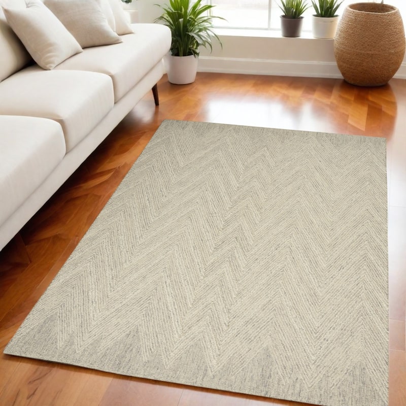 Dugov Power Loomed Modern Soft Area Rug By HomeRoots - 90' X '60' X '0.5 - Gray - Rectangle