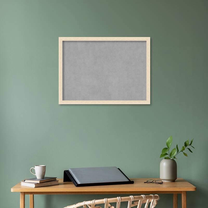 Amanti Art Woodgrain Stripe Blonde Framed Magnetic Board