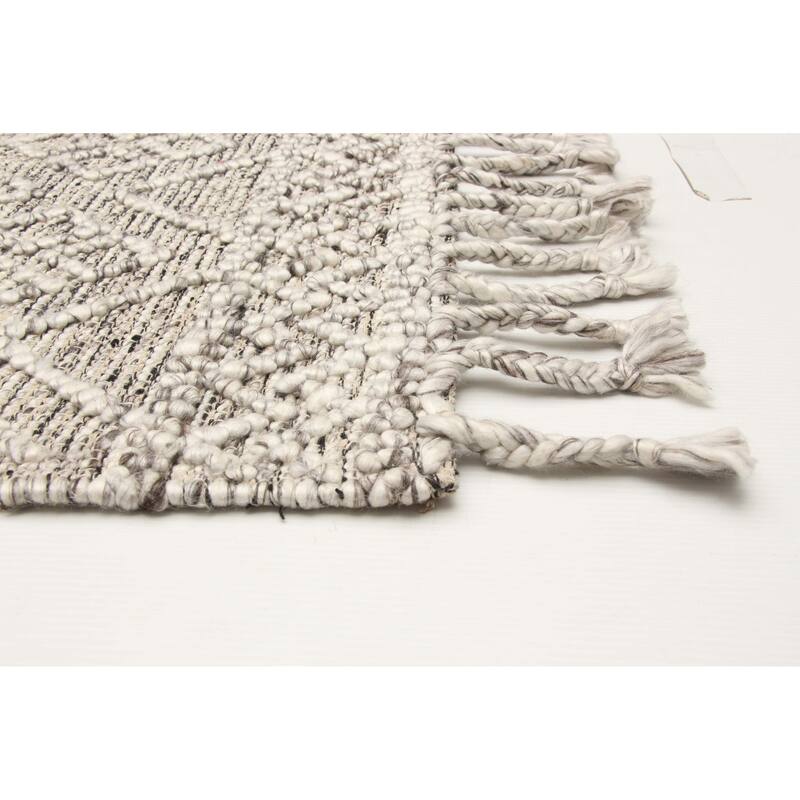 ECARPETGALLERY Braid weave Sienna Grey Wool Rug - 5'1 x 7'10