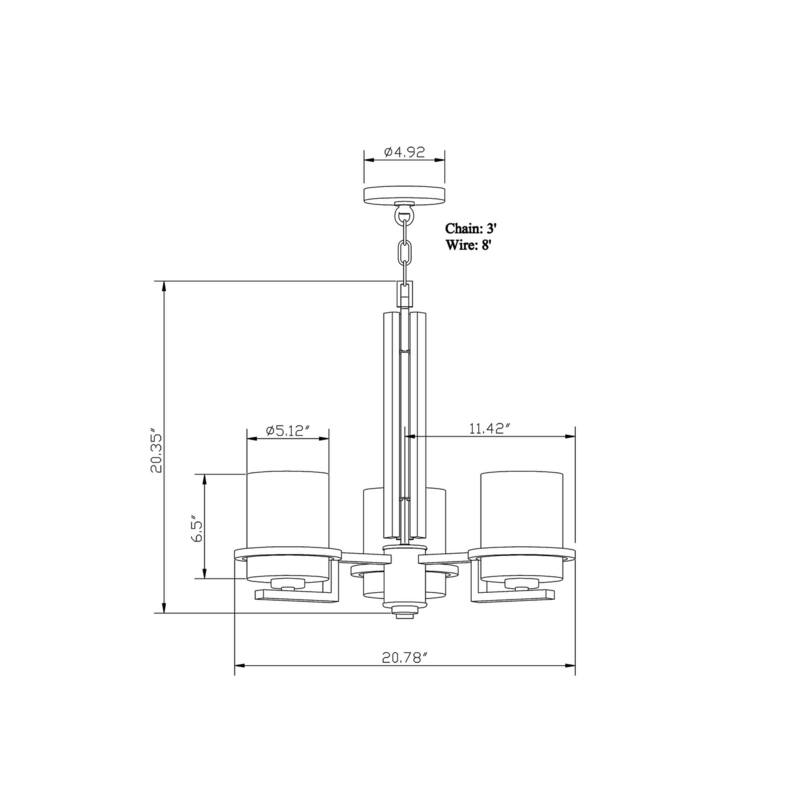 Forte Lighting 3 Light 20-1/2" Wide Chandelier
