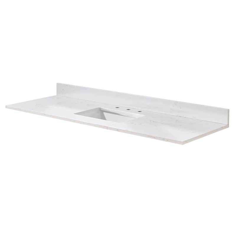 Altair Trento Bathroom Vanity Countertop in Aosta White Finish Without Vanity