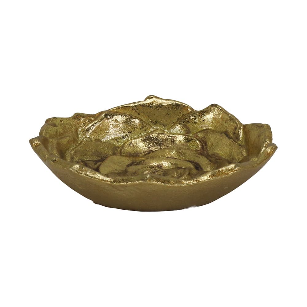Cheung's Handmade Gold Leaf Cast Iron Lotus Table Decor - Small
