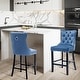 preview thumbnail 43 of 56, Contemporary Tufted Velvet Upholstered Counter Bar Stools Set of 2 Set of 2 - Blue
