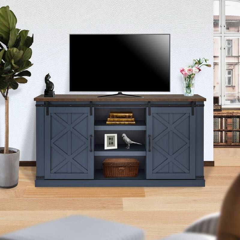 Regnald 58 in. TV Stand for TVs up to 65 in. - 58 inches - 58 inches - Blue