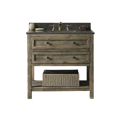 Legion Furniture 36" Bathroom Vanity in Rustic Brown with Moon Stone Top WH8036-BR