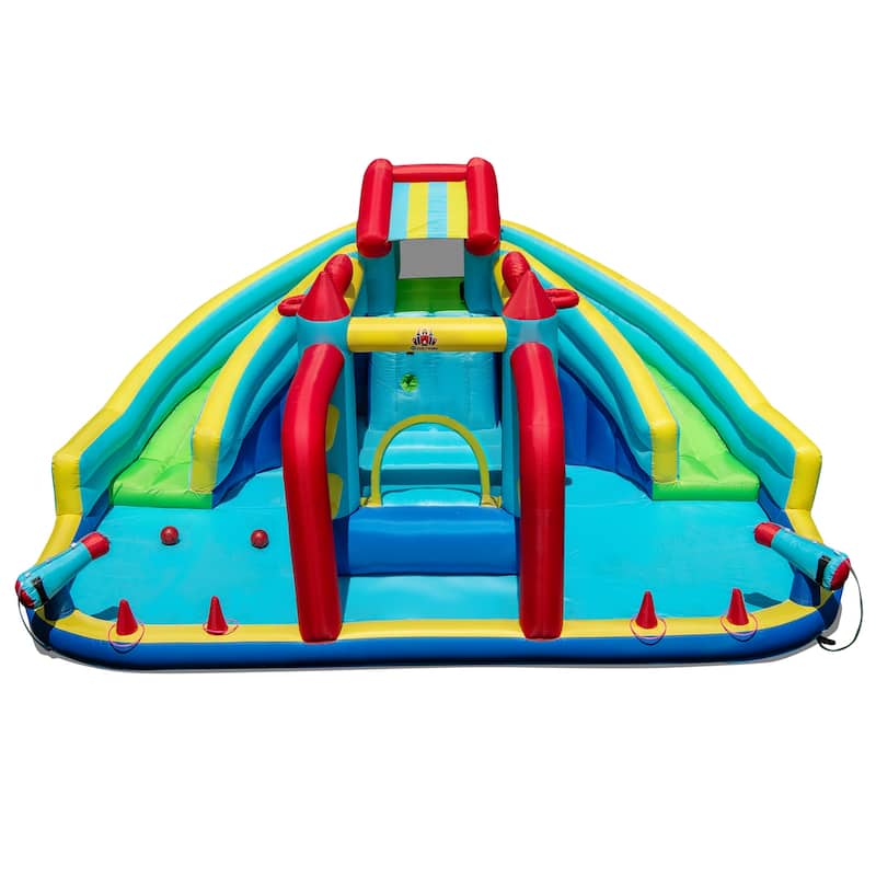 Multi-Activity Inflatable Water Slide and Bounce House with Safety Mesh Walls for Children Ages 3-12