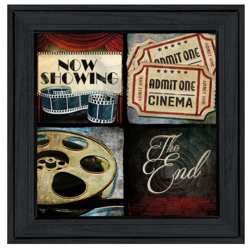 TrendyDecor4U Farmhouse "At the Movies I" Framed Print Wall Art by Mollie B - Multi-Color