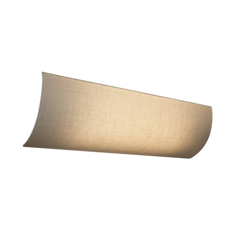 Moderne Vanity Light Cover Conversion Kit, 32"W White Textured Fabric Shade - DIY Upgrades Hollywood Lights (No Wiring) - 32 IN