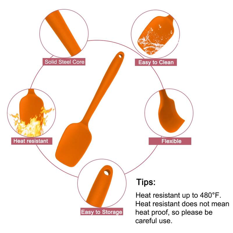 4 Pcs Silicone Heat Resistant Non-scratch Turners Non Sticky Spatula
