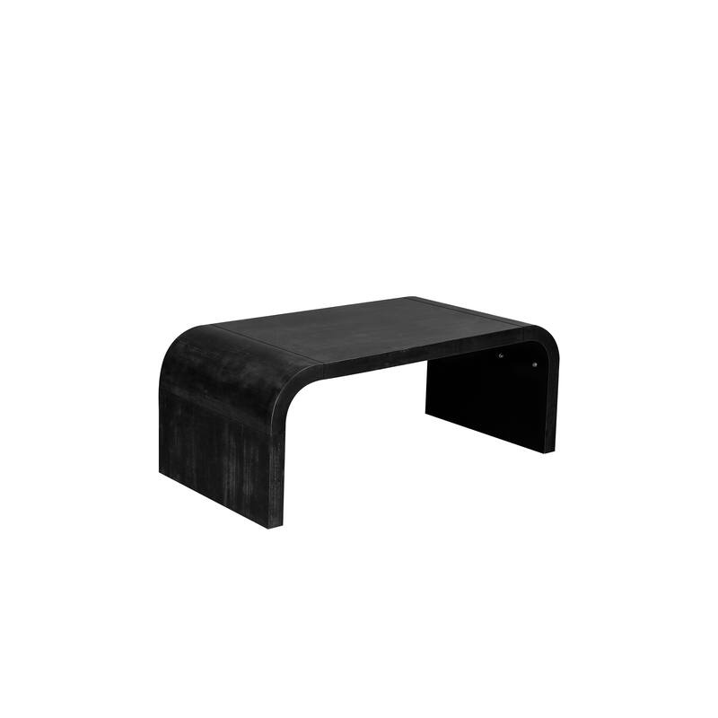 GDFStudio - Ethan Farmhouse Curved Coffee Table with Vintage Craftsmanship and Sleek Design - 47.24" W x 23.62" D x 17.71" H